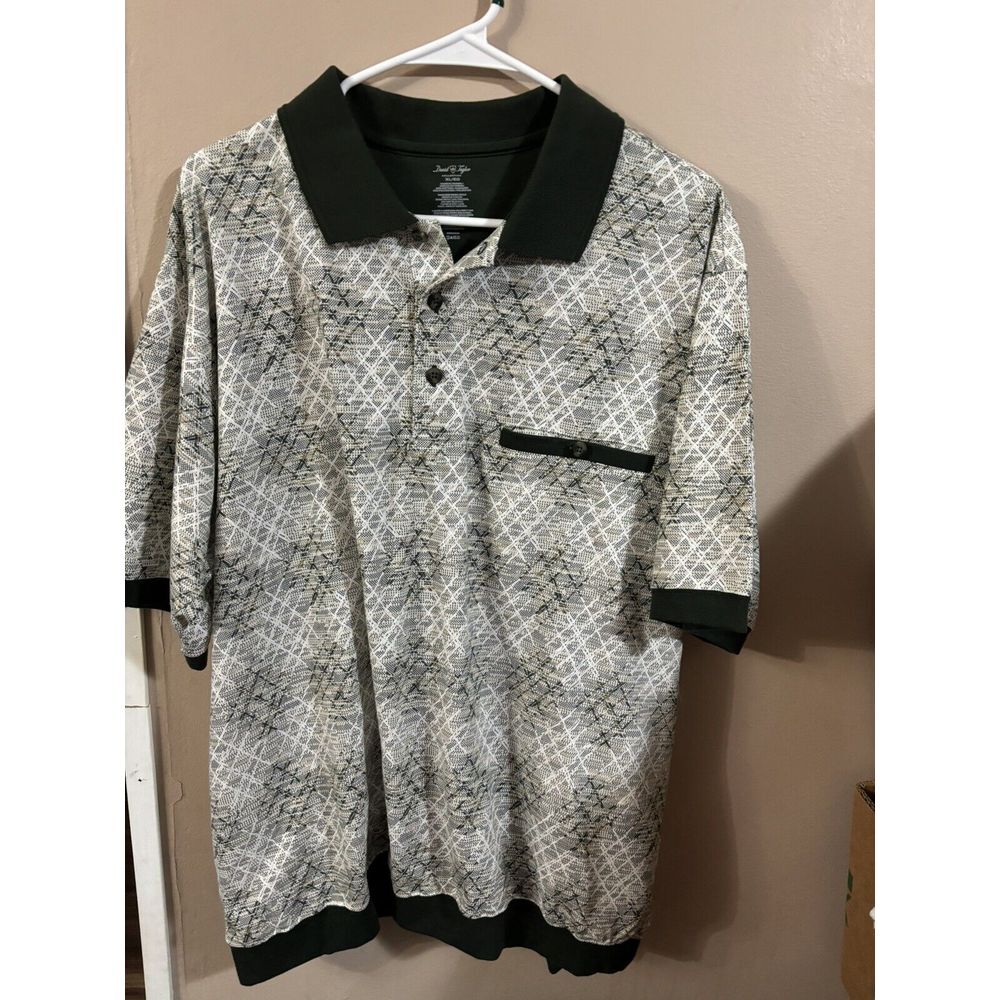 David‎ Taylor Hunter Green And Tan Xl Polo Elastic Waist Chest Pocket